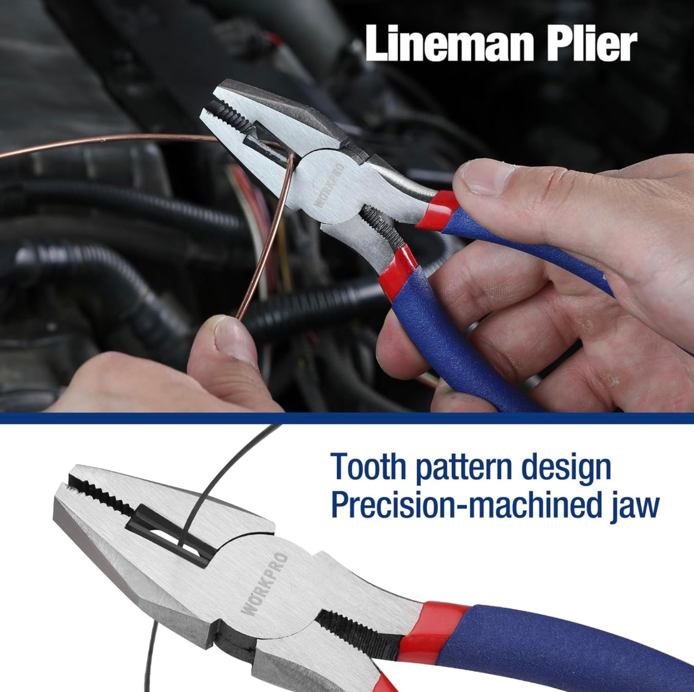 WORKPRO 7Pc Pliers Set w/ Groove Joint, Long Nose, Slip Joint, Linesman, and Diagonal Pliers