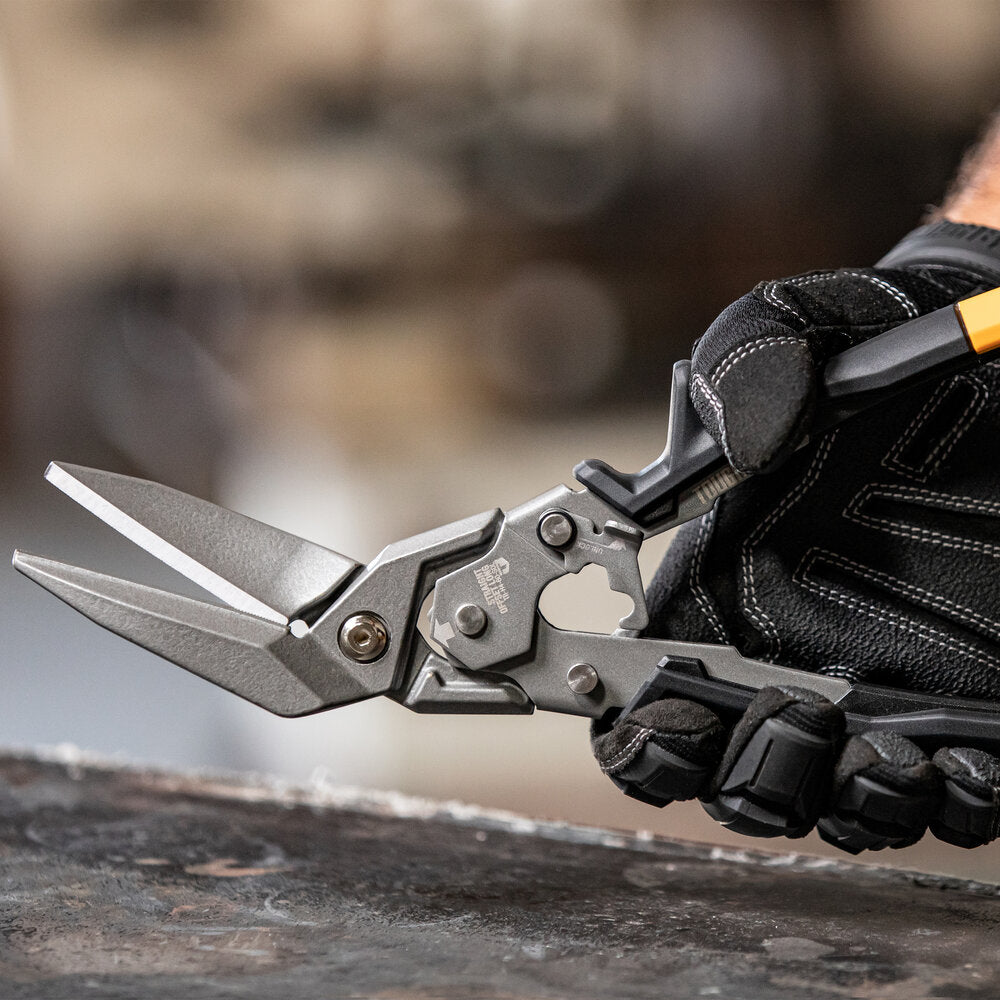 TOUGHBUILT Straight Offset Long Cut Aviation Snips