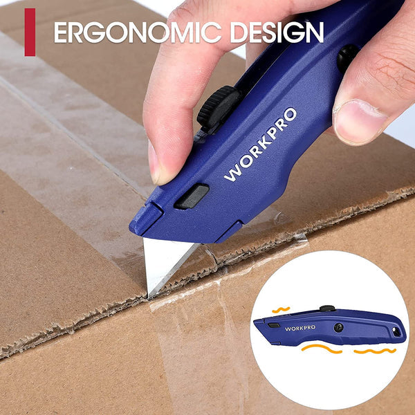 WORKPRO Premium Retractable Utility Knife, Quick Change Blade