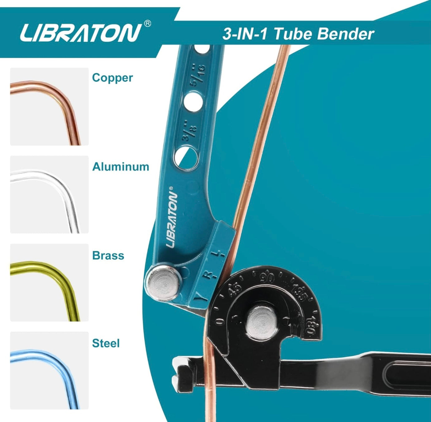 LIBRATON 3-IN-1 180-Degree Manual Tube Bender