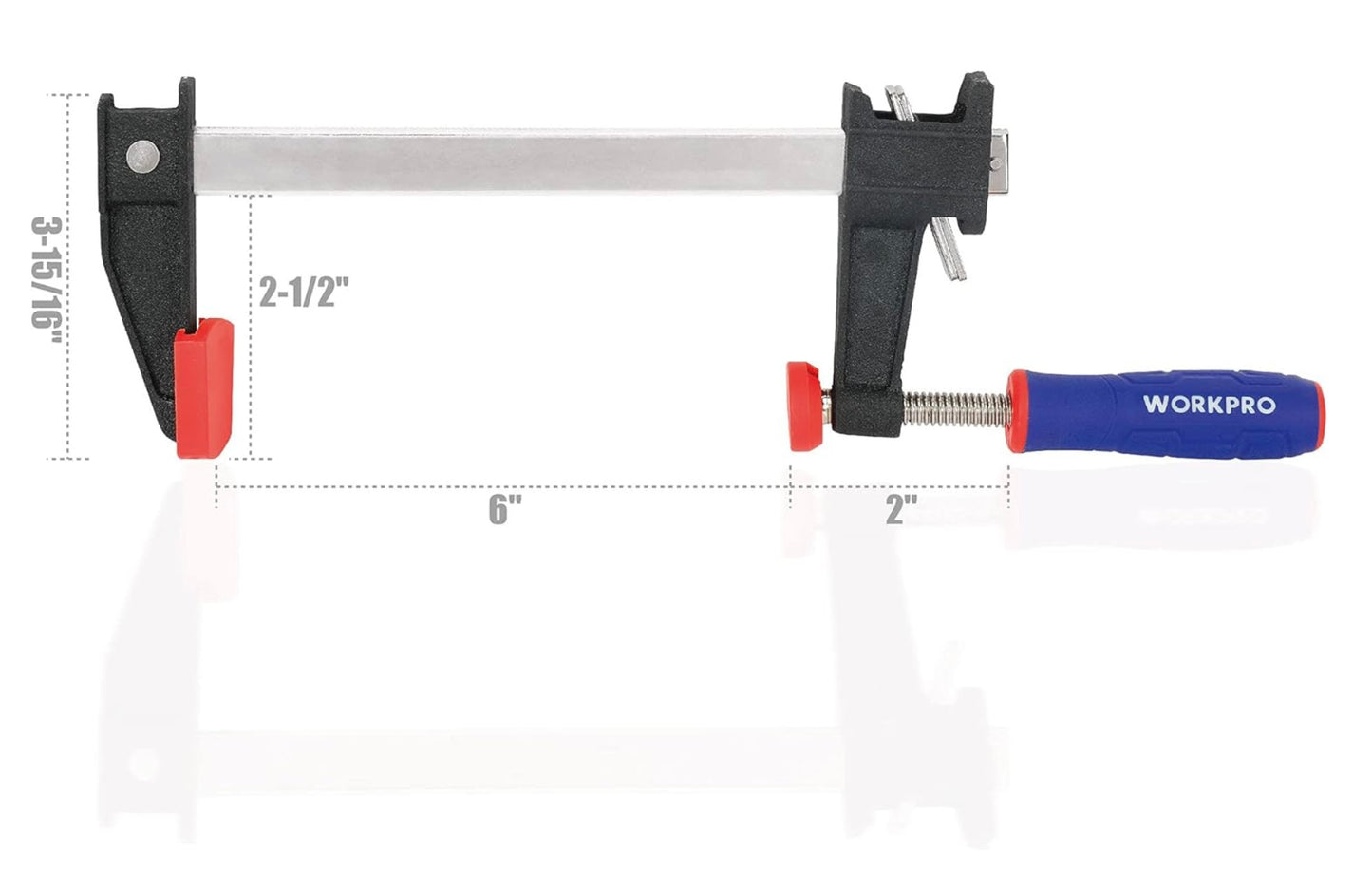 WORKPRO 2Pk 6”/12” Quick-Release Steel Bar Clamps Set w/ 2-1/2" Throat