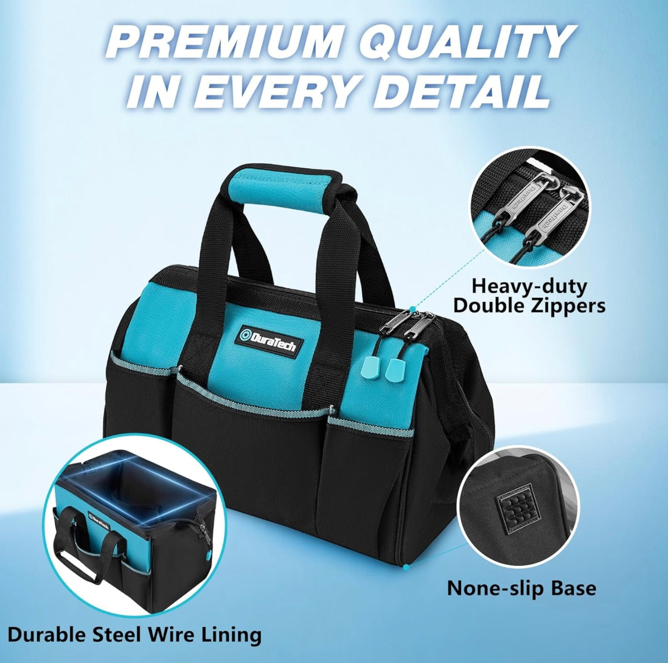 DURATECH 13” Small Tool Bag w/ 9 Pockets