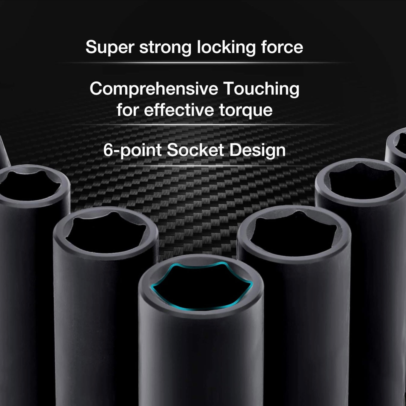 DURATECH 10PC 3/8" Drive SAE Deep Impact Socket Set, (5/16", 3/8", 7/16", 1/2", 9/16", 5/8", 11/16", 3/4"), 1/4" Hexagon Extension Bars