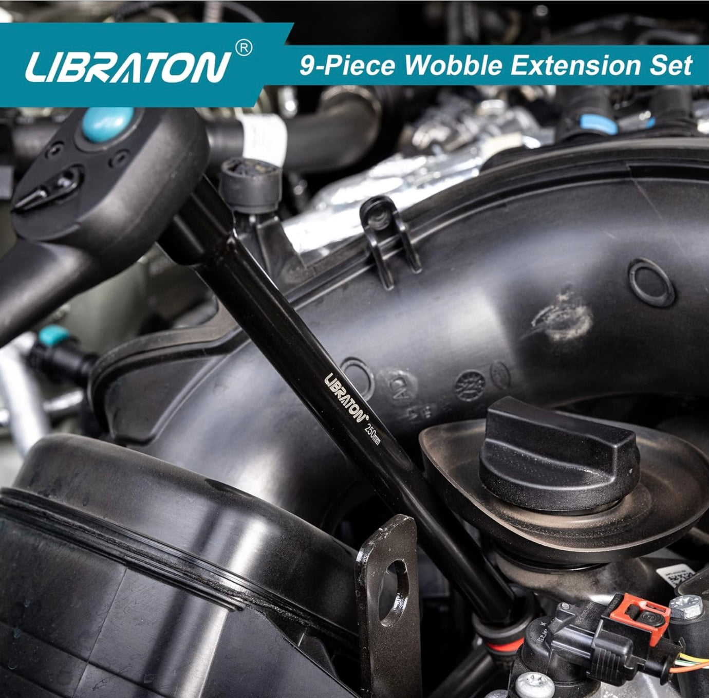 Libraton Wobble Socket Extension Set w/ EVA Storage Tray - 1/4”, 3/8”, 1/2”