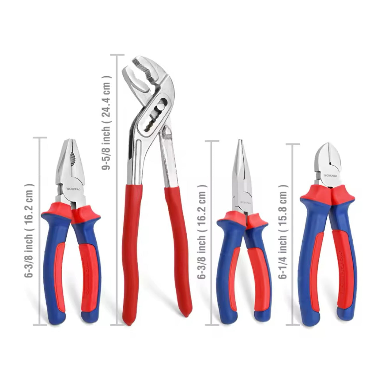 WORKPRO 4Pc Pliers Set