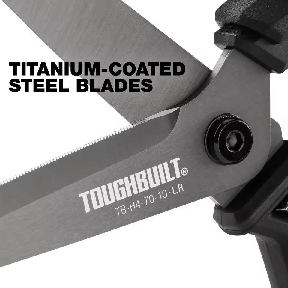TOUGHBUILT 5-in Micro-serrated Open Handle Spring Assisted Scissors