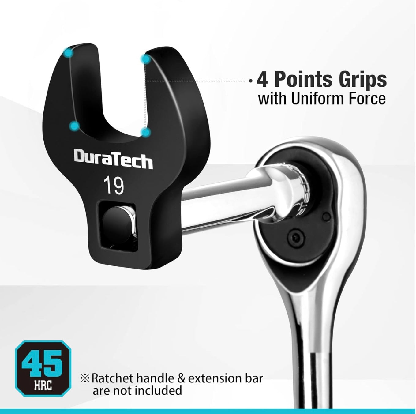 DURATECH 10PC Crows Foot Flare Nut Wrench Set 3/8" Drive, Metric 10-19mm w/ Storage Tray