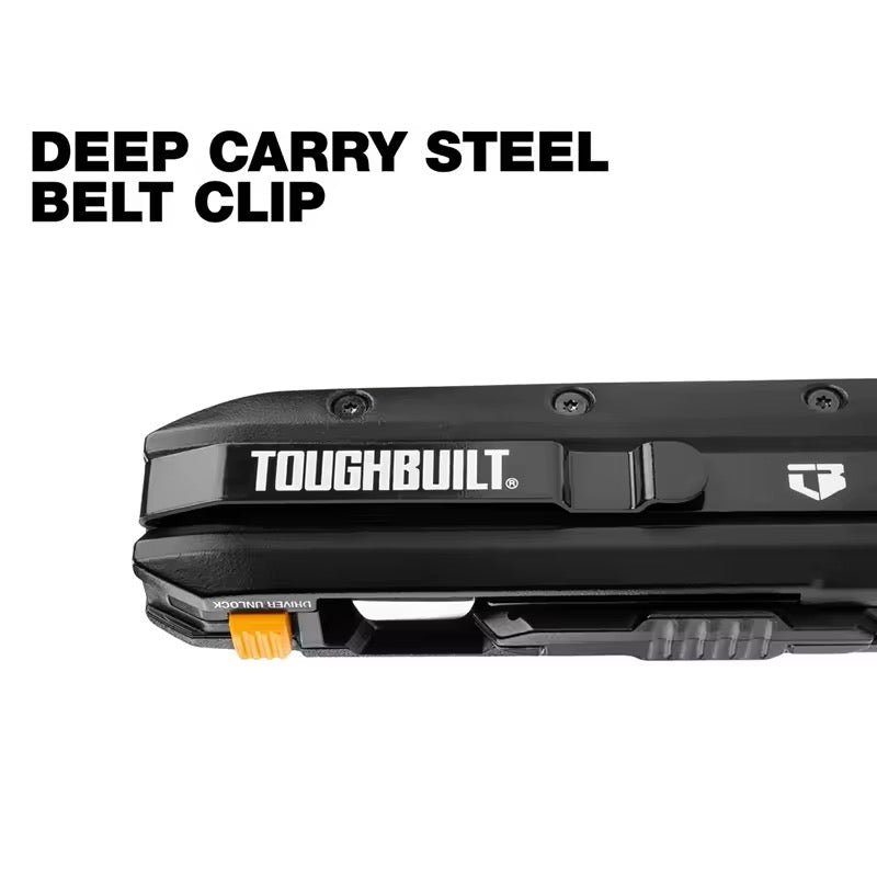 TOUGHBUILT Electricians Folding Utility Knife With Bit Driver + Pry Bar