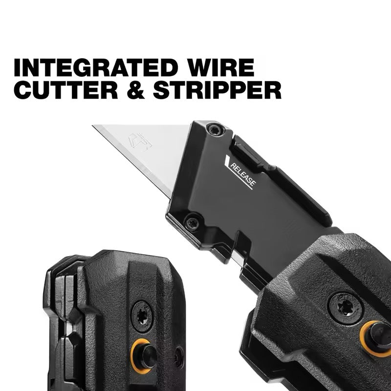 TOUGHBUILT Electricians Folding Utility Knife With Bit Driver + Pry Bar