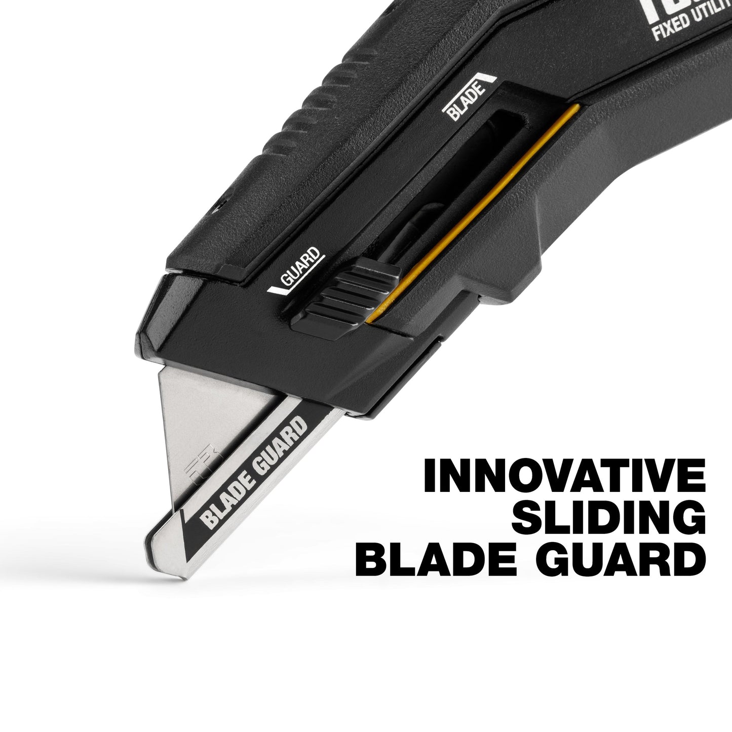 TOUGHBUILT Fixed Blade + Sliding Guard Utility Knife