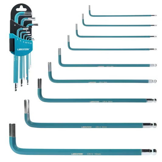 LIBRATON 9PC Hex Key Allen Wrench Set - Metric