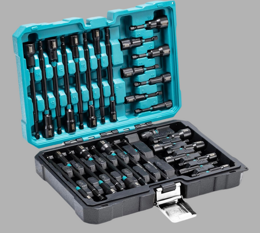 LIBRATON 31PCS 1/4” Magnetic Nut Driver Set - Metric & SAE w/ Impact to Hex Converter, PH1, PH2, Storage Box