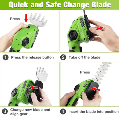 WORKPRO 7.2V 2-IN-1 Cordless Handheld Grass Shear & Shrubbery Trimmer