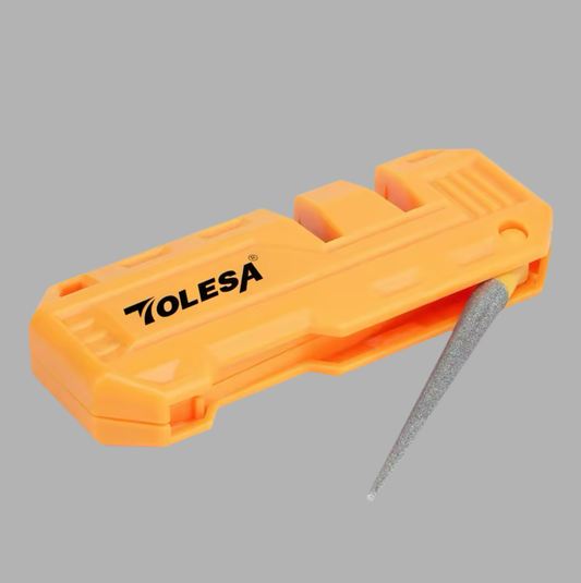 TOLESA 3-IN-1 Mini Pocket Knife Sharpener w/ Diamond Sharpening Rod