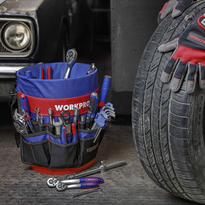 WORKPRO Bucket Tool Organizer w/ 51 Pockets, Fits 3.5-5 Gallon Bucket (Tools Excluded)