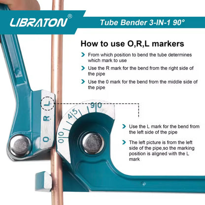 LIBRATON 3-IN-1 90-Degree Manual Tube Bender
