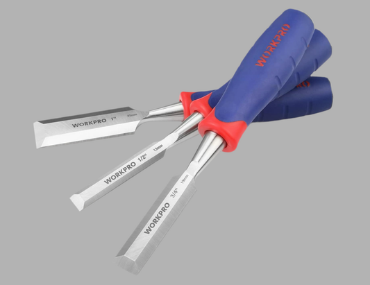 WORKPRO 3-piece Wood Chisel Set w/ Hammer End