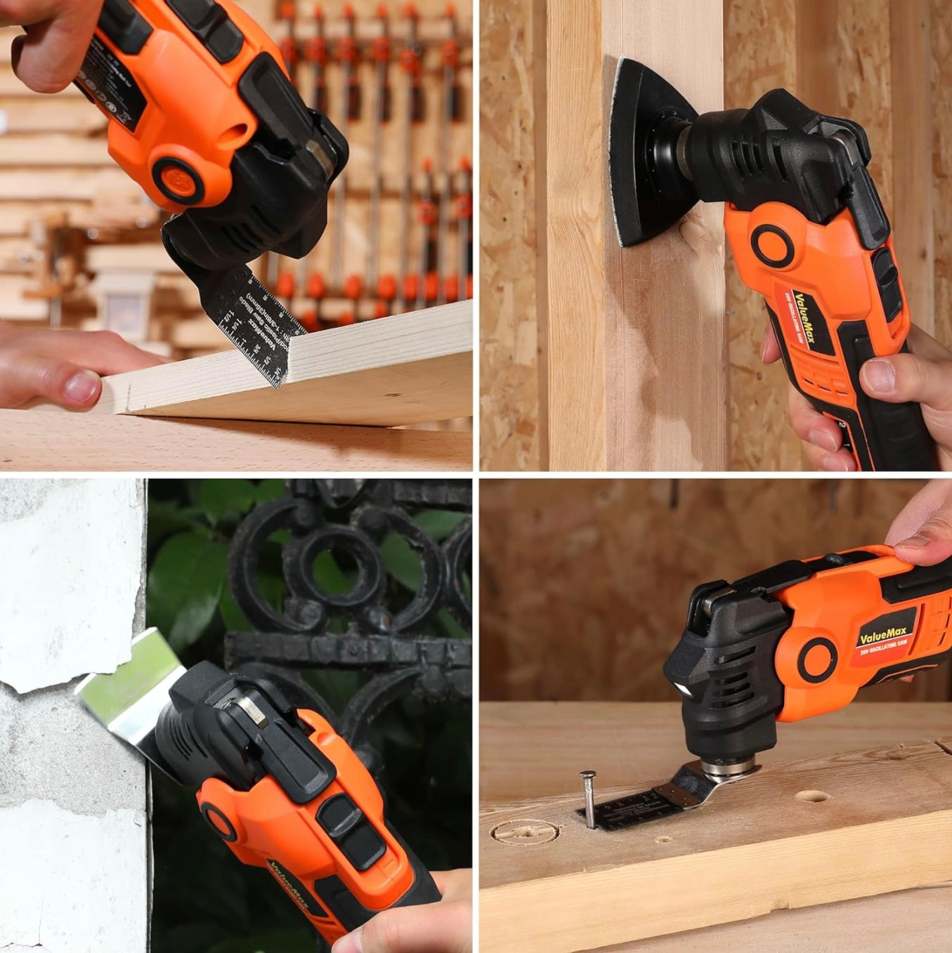 ValueMax 16PC 20V Cordless Oscillating Tool Set w/ Battery, 3.6°Oscillation Angle, 6 Variable Speed, Blades, Carrying Bag