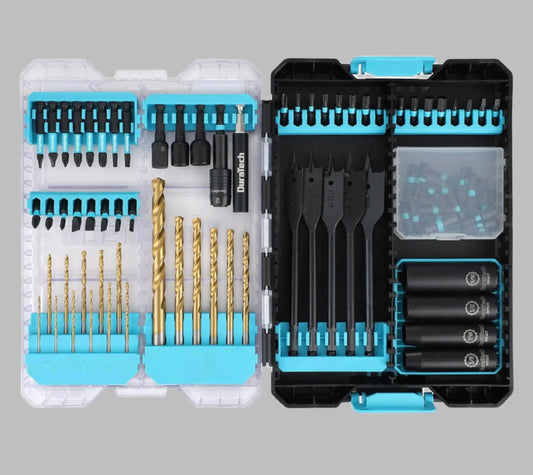 DuraTech 87 PCS Impact Screwdriver Bit and Drill Bit Set w/ Quick Fit Tough Case