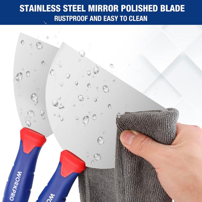 WORKPRO 5Pc Drywall Knife Set - 4”, 6”, 8”, 10”, 12” Blades