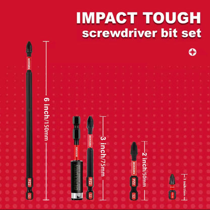 GEINXURN 31PC Impact Driver Bit Set - PZ2 w/ Bit Holder Extension, Organizer Sleeves