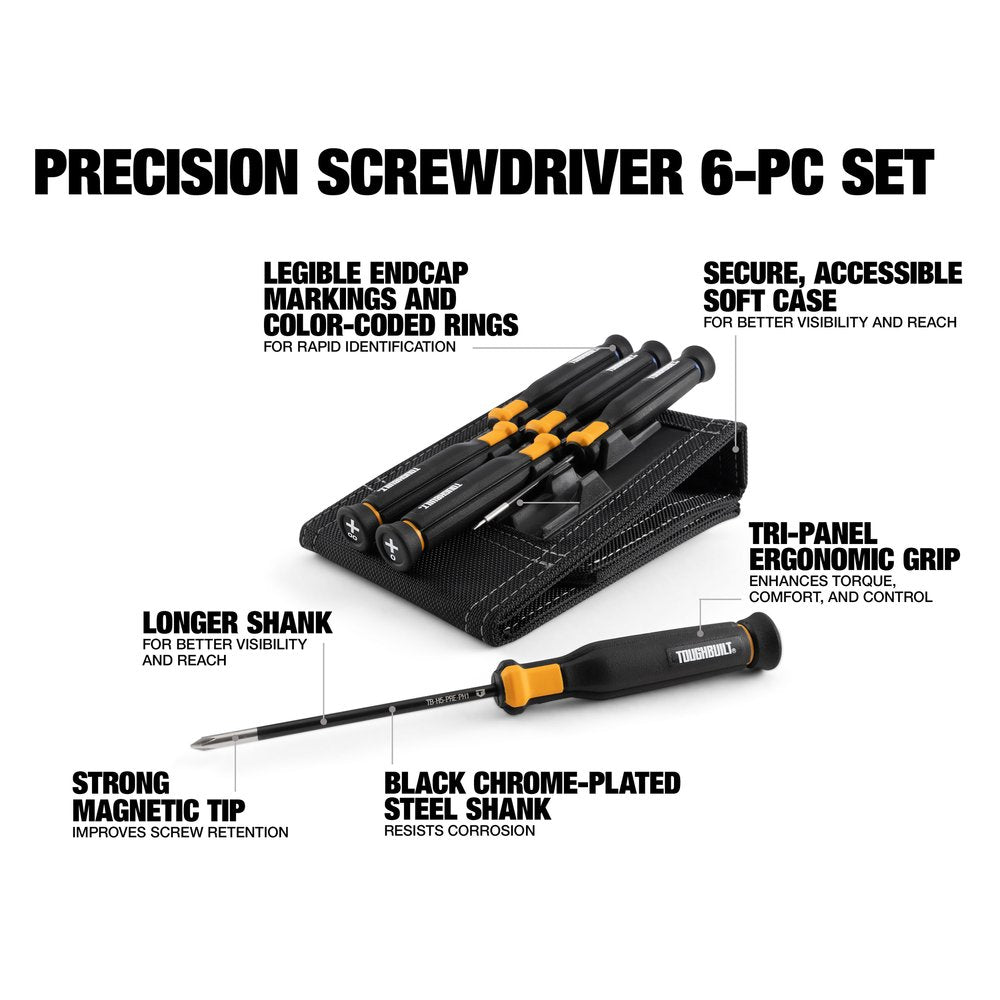 TOUGHBUILT 6 Pc. Precision Screwdriver Set