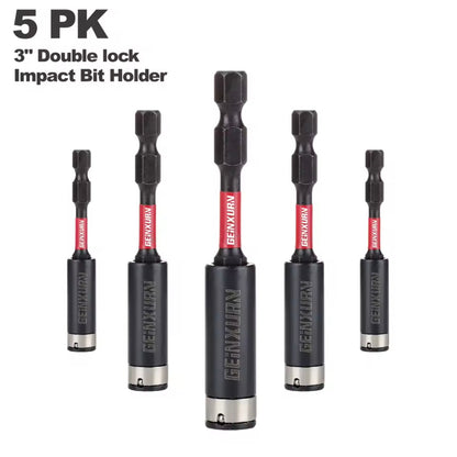 GEINXURN 1/3/5PK 3” Double-Lock Impact Bit Holder