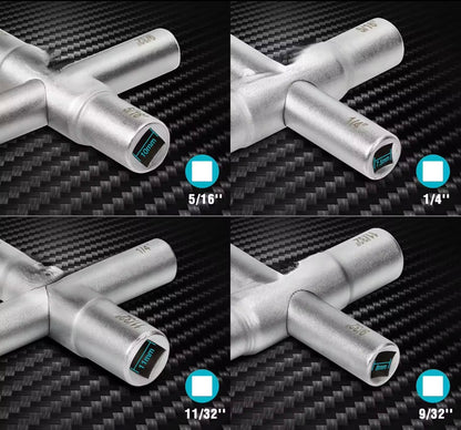 DURATECH 4 Way Sillcock Key Set, 1/4", 9/32", 5/16", 11/32", 2-Pack, for Valve, Faucet, and Spigots