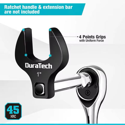DURATECH 11PC Crows Foot Flare Nut Wrench Set, 3/8" Drive, SAE 7/16-1” w/ Storage Tray