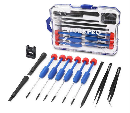 WORKPRO 12-IN-1 Torx Screwdriver Set w/ Magnetizer, Tweezers, Pry Bars, Spudger