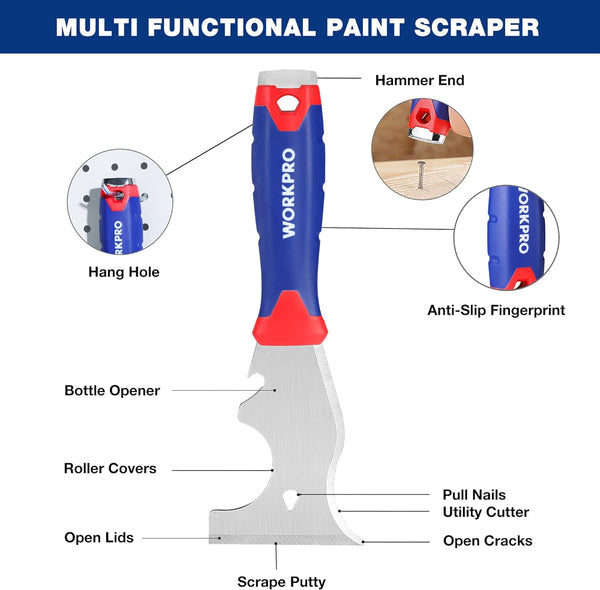 WORKPRO DryWall Tools - Taping Knives, Putty Knife, Paint Scraper, Mud Pan