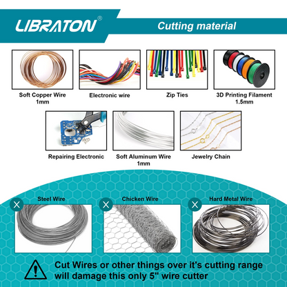 LIBRATON Micro Wire Cutter Precision Electronics Flush Cutter and Side Cutting Pliers Clean Cut for Model Jewelry Model Kits