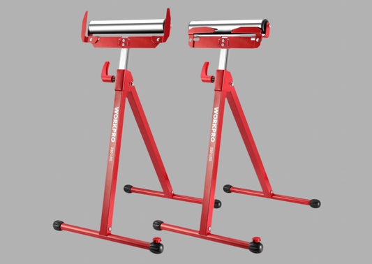 WORKPRO Height Adjustable Folding Roller Stand, Heavy Duty 250 LB Load Capacity, Outfeed Woodworking