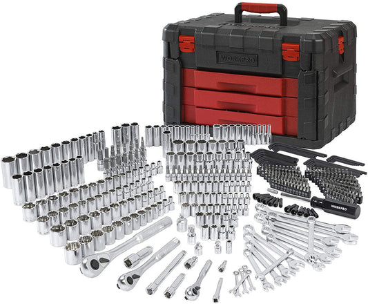 WORKPRO 450Pc Universal Professional Mechanics Tool Set W/ Heavy Duty Case