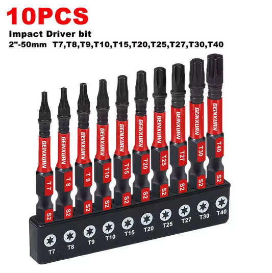 GEINXURN 10PC 2” Torx Impact Driver Bit Set