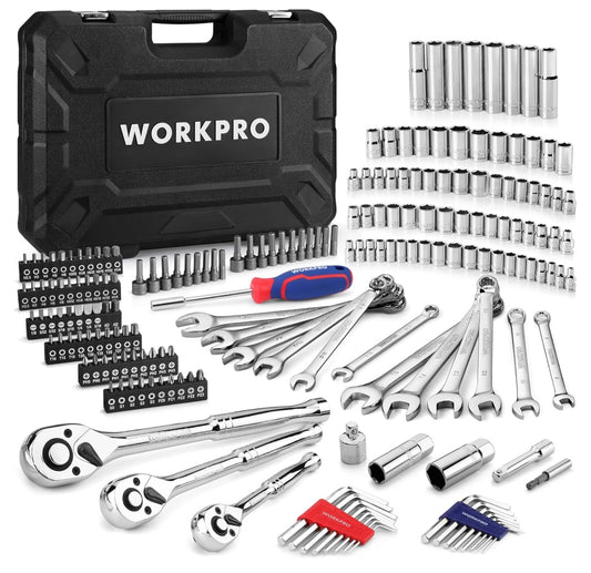 WORKPRO 192Pc Mechanics Tool Kit - Metric&SAE