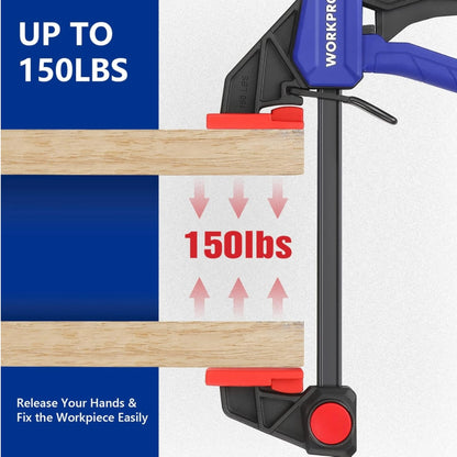WORKPRO Woodworking Bar Clamps 6”(2)/4.5”(2)
