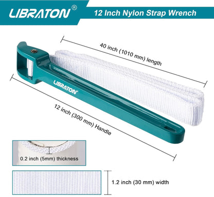 LIBRATON Adjustable Nylon Oil Filter Strap Wrench