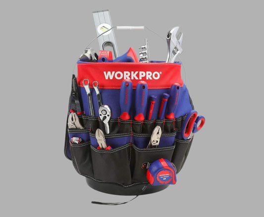 WORKPRO Bucket Tool Organizer w/ 51 Pockets, Fits 3.5-5 Gallon Bucket (Tools Excluded)
