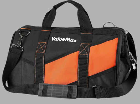 ValueMax 16” Heavy-Duty Wide Mouth Tool Bag w/ Shoulder Strap, 13 Pockets