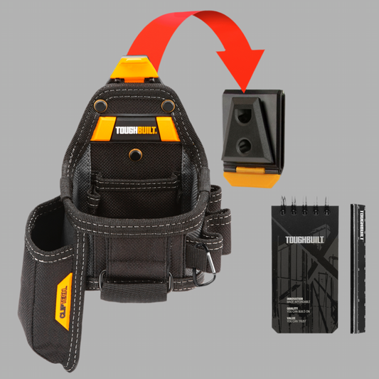 TOUGHBUILT Tape Measure / Utility Knife Pouch + Notebook & Pencil