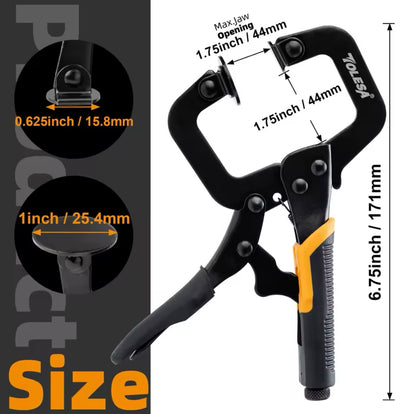 TOLESA 1/3PC 6.75” Heavy-Duty C Clamp
