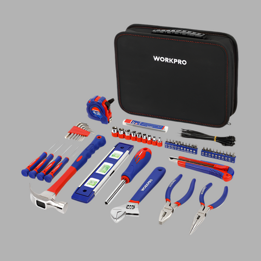 WORKPRO 100Pc Household Hand tool Set With Carrying Pouch