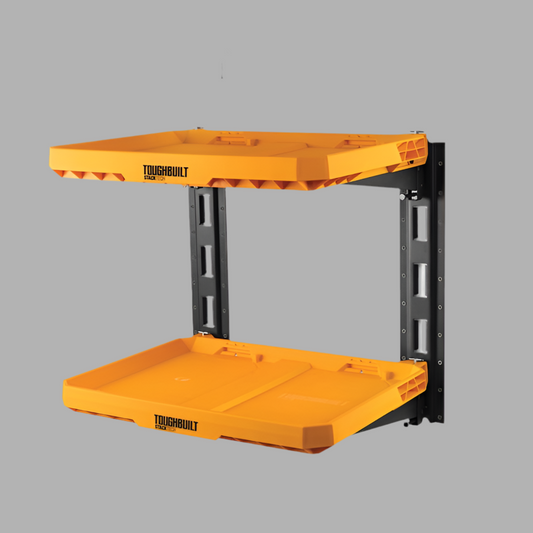 TOUGHBUILT STACKTECH Plastic/Metal Shelf (2) StackTech shelves, (2) E-track sections