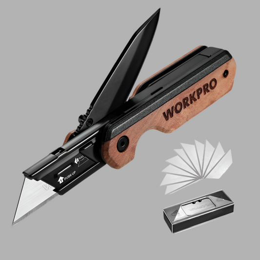 WORKPRO 2-in-1 Folding Utility Knife