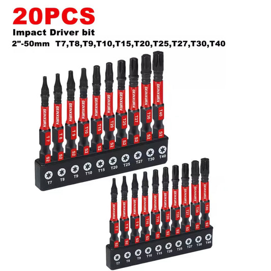 GEINXURN 20PC 2” Torx Impact Driver Bit Set