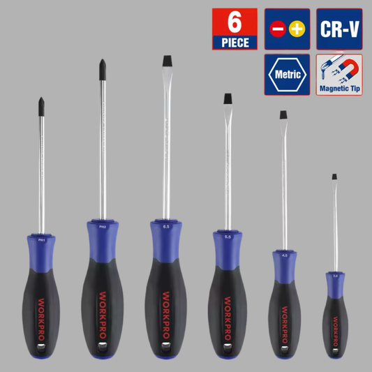 WORKPRO 6Pc Screwdriver Set w/ Magnetic Tips