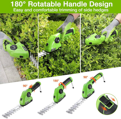 WORKPRO 7.2V 2-IN-1 Cordless Handheld Grass Shear & Shrubbery Trimmer