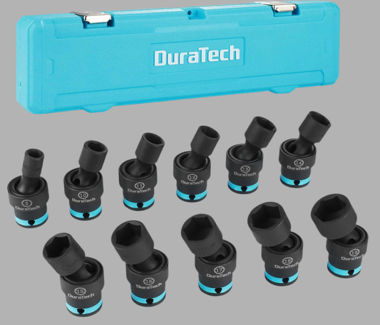 DURATECH 11PC 3/8" Drive Impact Swivel Socket Set, (8-19mm)