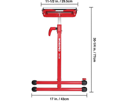 WORKPRO Height Adjustable Folding Roller Stand, Heavy Duty 250 LB Load Capacity, Outfeed Woodworking
